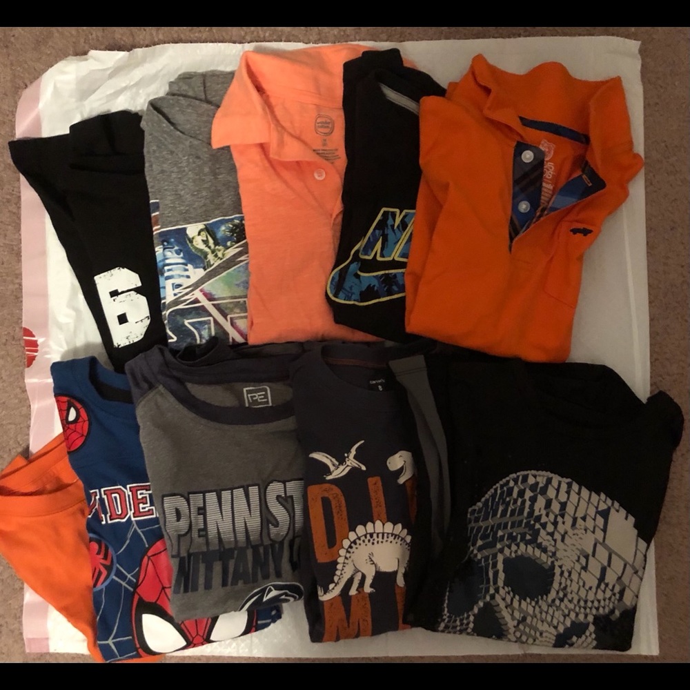 Bundle of 10 boys size 7/8 shirts